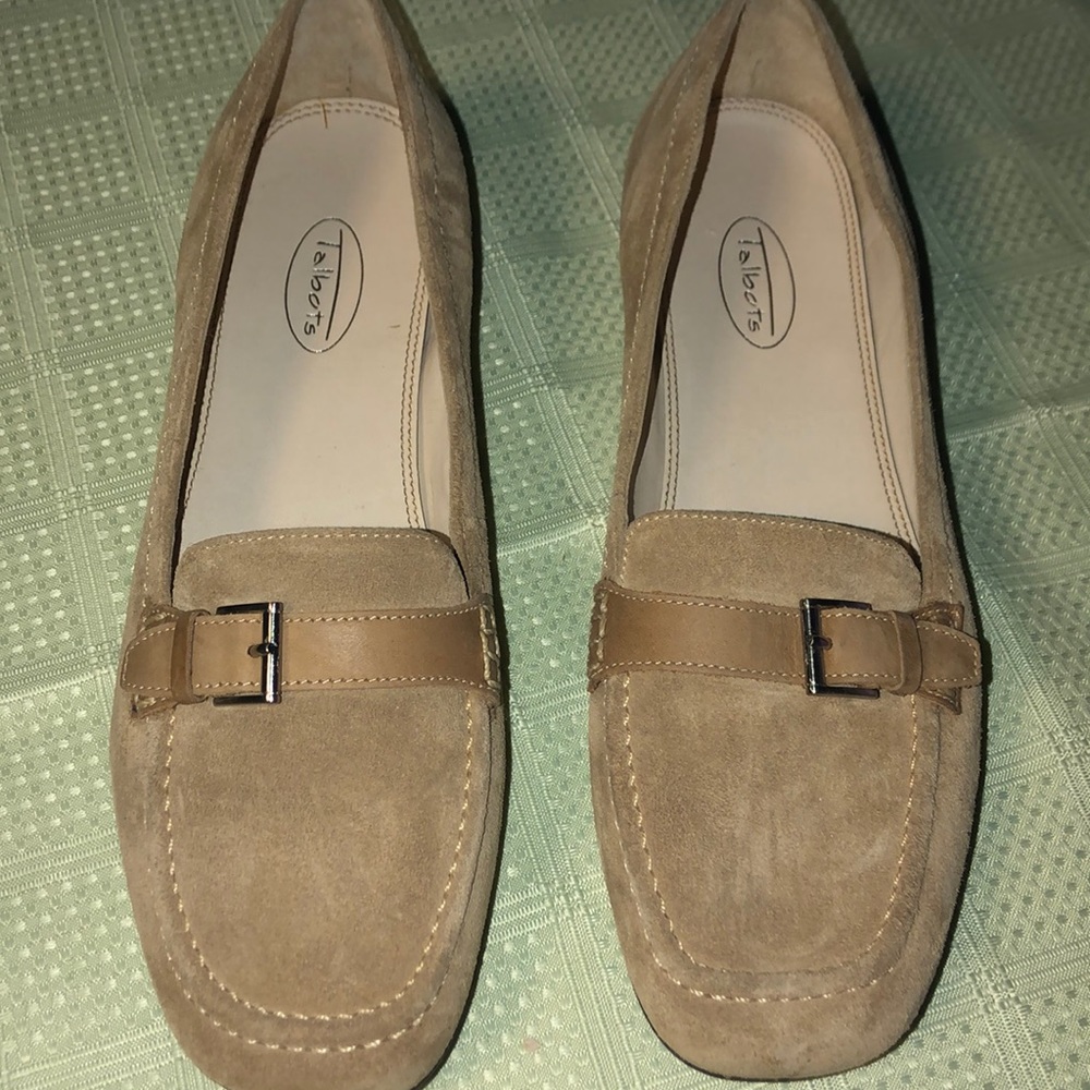 Talbots Women’s Cream Leather Suede Loafers